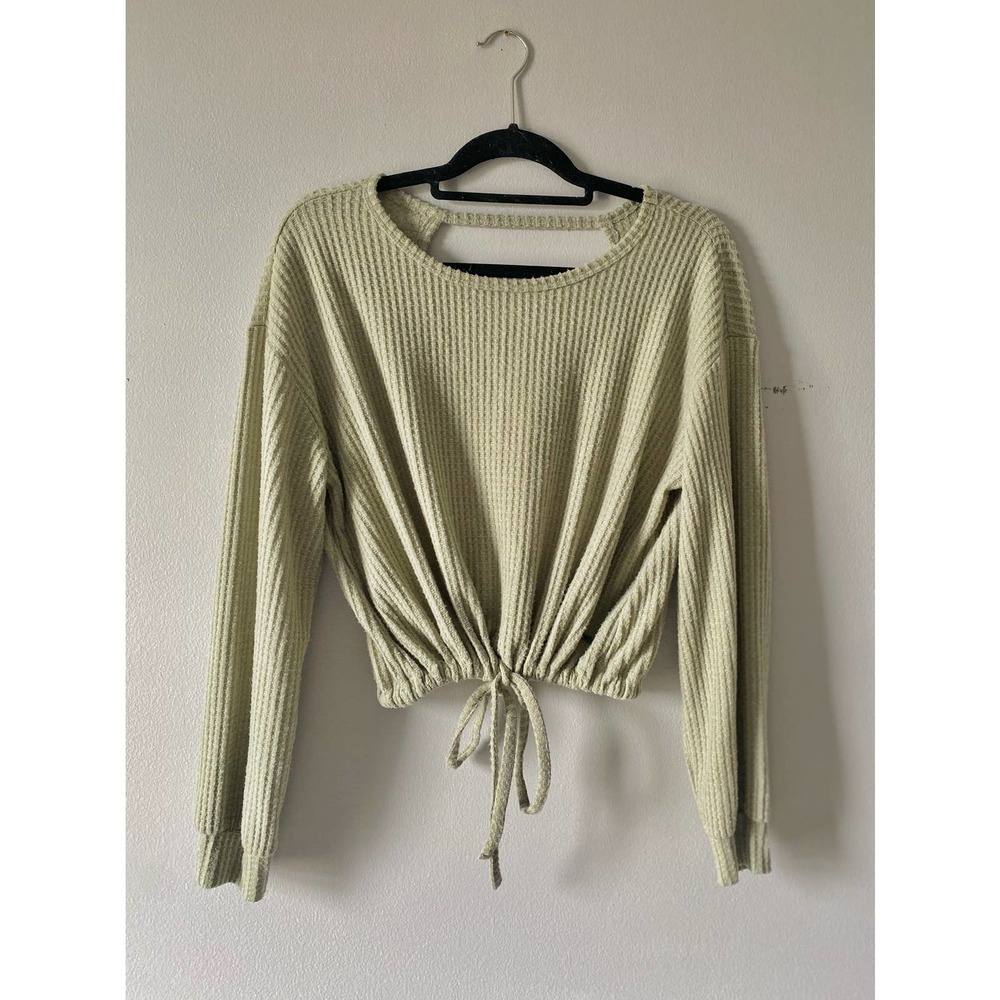 Womens Hollister Light Olive Slouchy XS Top